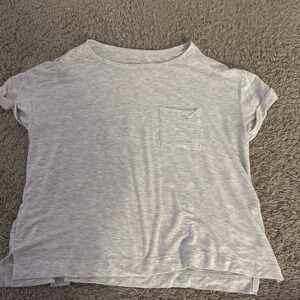 American Eagle Outfitters Light Gray V-Neck Tee